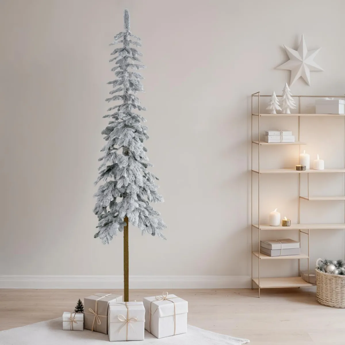 EMINZA Sapin artificiel de Noël (H120 cm) Sierra Vert enneigé Sapin enneigé Hot