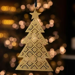 KAEMINGK Sapin de Noël ajouré (H13 cm) Fleurs Or Online