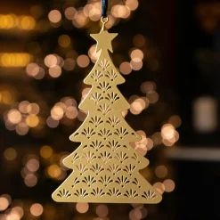 KAEMINGK Sapin de Noël ajouré (H13 cm) Herbes Or Sale