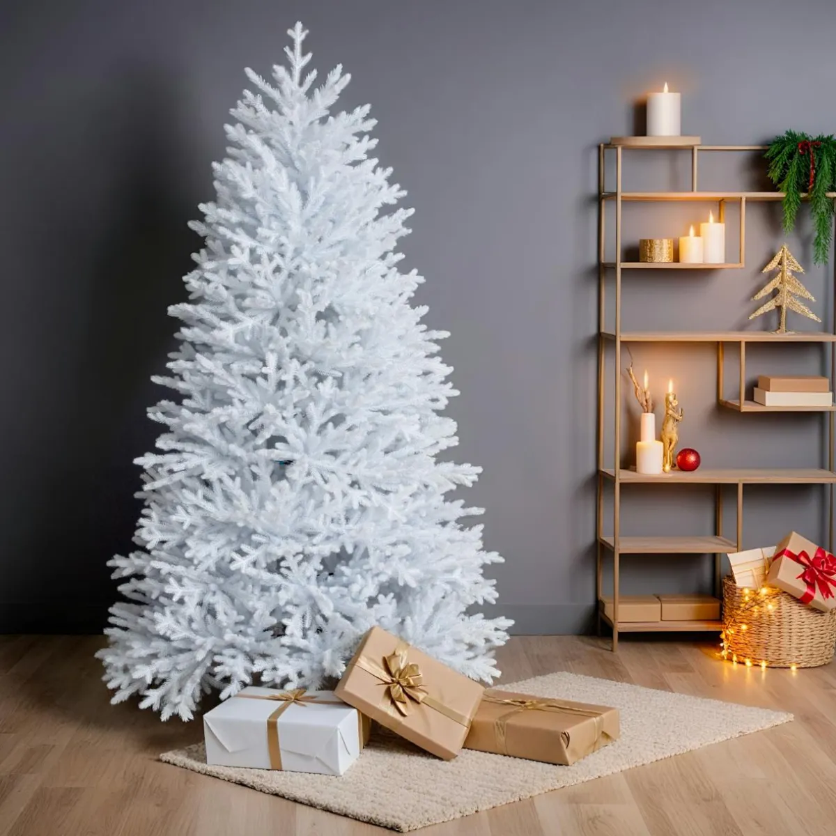 EMINZA Sapin de Noël artificiel (H210 cm) Quebec Blanc Sapin blanc Online