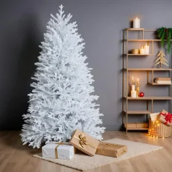 EMINZA Sapin de Noël artificiel (H240 cm) Quebec Blanc Sapin blanc New