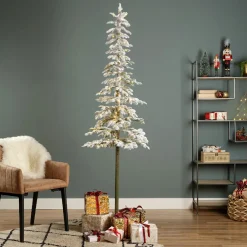 EMINZA Sapin de Noël artificiel lumineux 250 LED (H240 cm) Sierra Vert enneigé Sapin enneigé lumineux Best