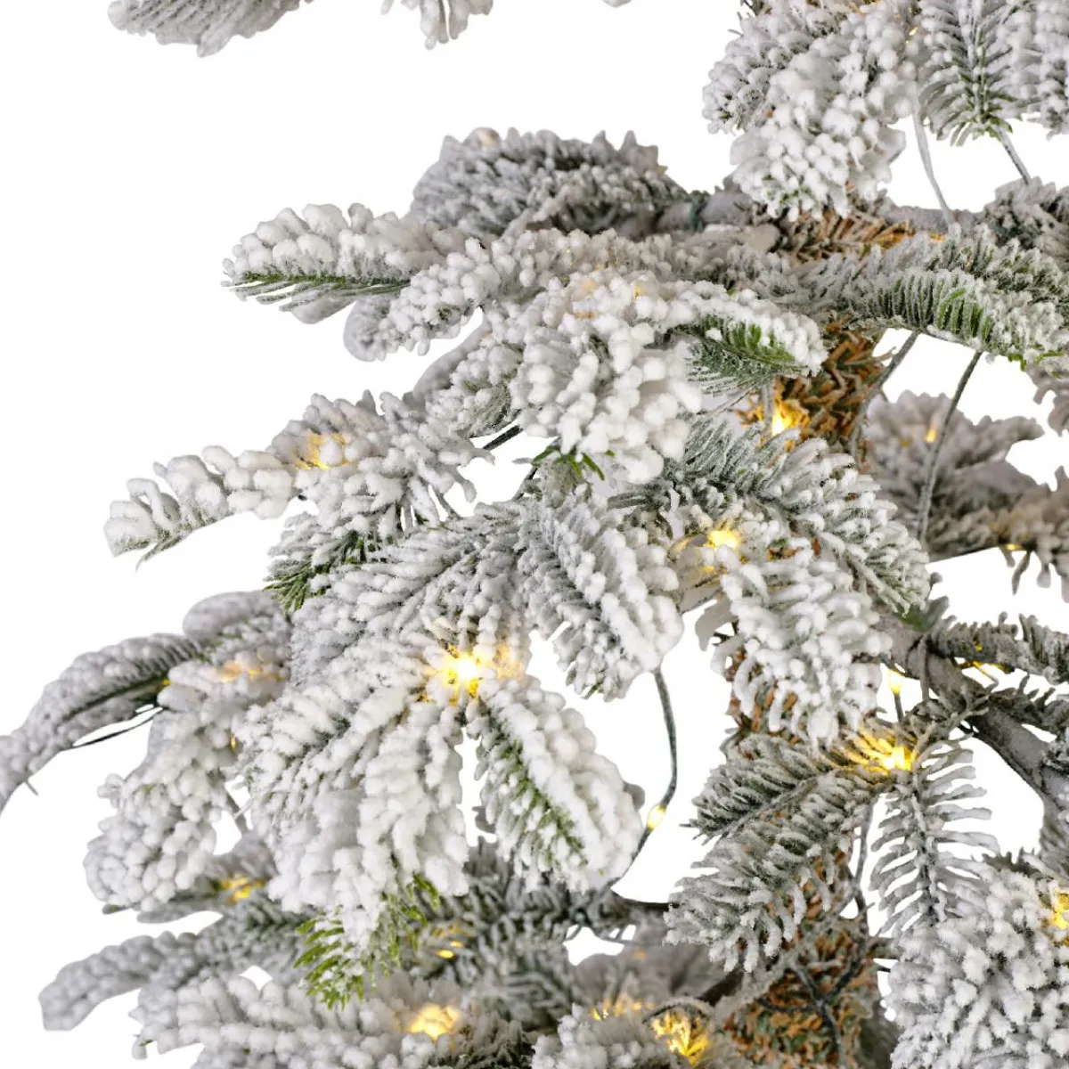 EMINZA Sapin de Noël artificiel lumineux 250 LED (H240 cm) Sierra Vert enneigé Sapin enneigé lumineux Best