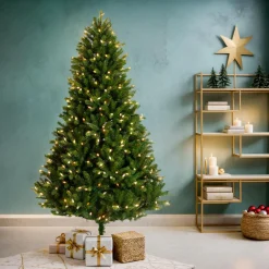 EMINZA Sapin de Noël artificiel lumineux 520 LED (H240 cm) Barrow Vert sapin Sapin vert lumineux Outlet