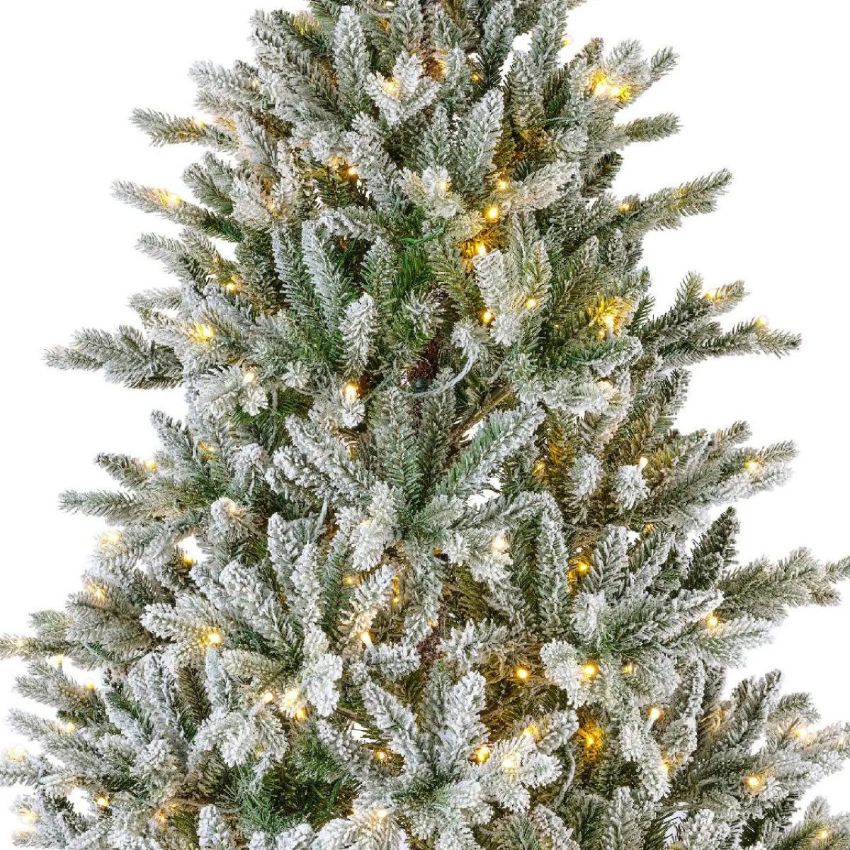 EMINZA Sapin de Noël artificiel lumineux 430 LED (H210 cm) Allix Vert enneigé Sapin enneigé lumineux Clearance