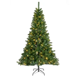 EMINZA Sapin de Noël artificiel lumineux 200 LED (H150 cm) King Vert sapin Sapin vert lumineux Best
