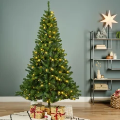 EMINZA Sapin de Noël artificiel lumineux 640 LED (H300 cm) King Vert sapin Sapin vert lumineux Discount