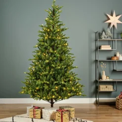 EMINZA Sapin de Noël artificiel lumineux 740 LED (H270 cm) Allix Vert sapin Sapin vert lumineux