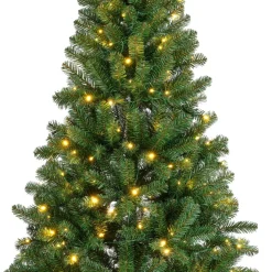 EMINZA Sapin de Noël artificiel lumineux 320 LED (H210 cm) King Vert sapin Sapin vert lumineux Discount