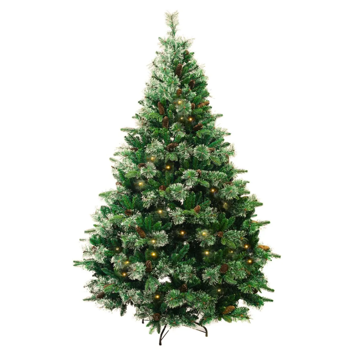 EMINZA Sapin de Noël artificiel lumineux (H210 cm) Washington Luxe Vert sapin Sapin vert lumineux