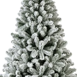 EMINZA Sapin de Noël artificiel lumineux 200 LED (H150 cm) King Vert enneigé Sapin enneigé lumineux