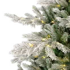 EMINZA Sapin de Noël artificiel lumineux 550 LED (H210 cm) Glorious Vert enneigé Sapin enneigé lumineux Sale