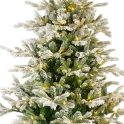 EMINZA Sapin de Noël artificiel lumineux 550 LED (H210 cm) Glorious Vert enneigé Sapin enneigé lumineux Sale