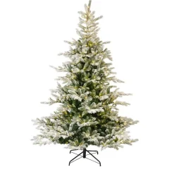 EMINZA Sapin de Noël artificiel lumineux 550 LED (H210 cm) Glorious Vert enneigé Sapin enneigé lumineux Sale