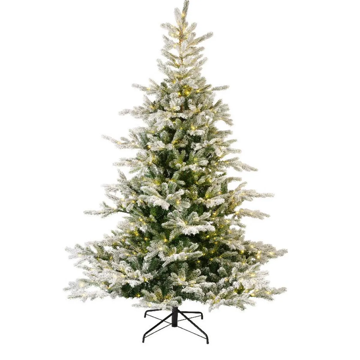 EMINZA Sapin de Noël artificiel lumineux 550 LED (H210 cm) Glorious Vert enneigé Sapin enneigé lumineux Sale