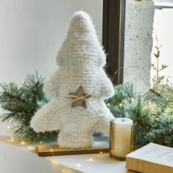 KAEMINGK Sapin de Noël fausse fourrure à poser (H38 cm) Neige he Blanc Discount