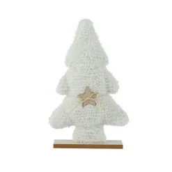 KAEMINGK Sapin de Noël fausse fourrure à poser (H38 cm) Neige he Blanc Discount