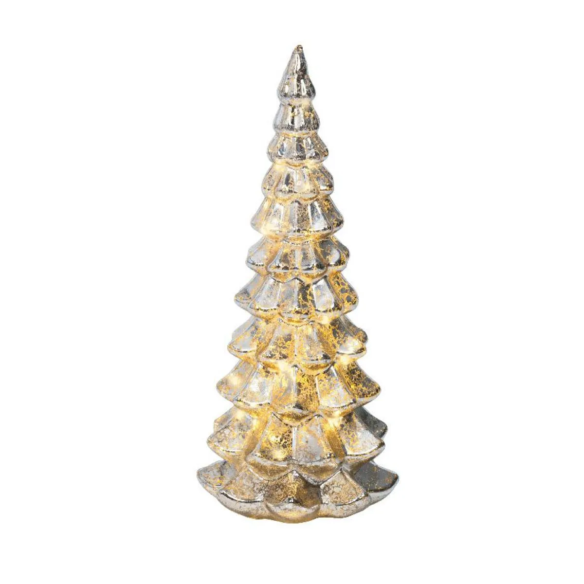 KAEMINGK Sapin de Noël lumineux à piles 20 LED (H32 cm) Eternel Argent