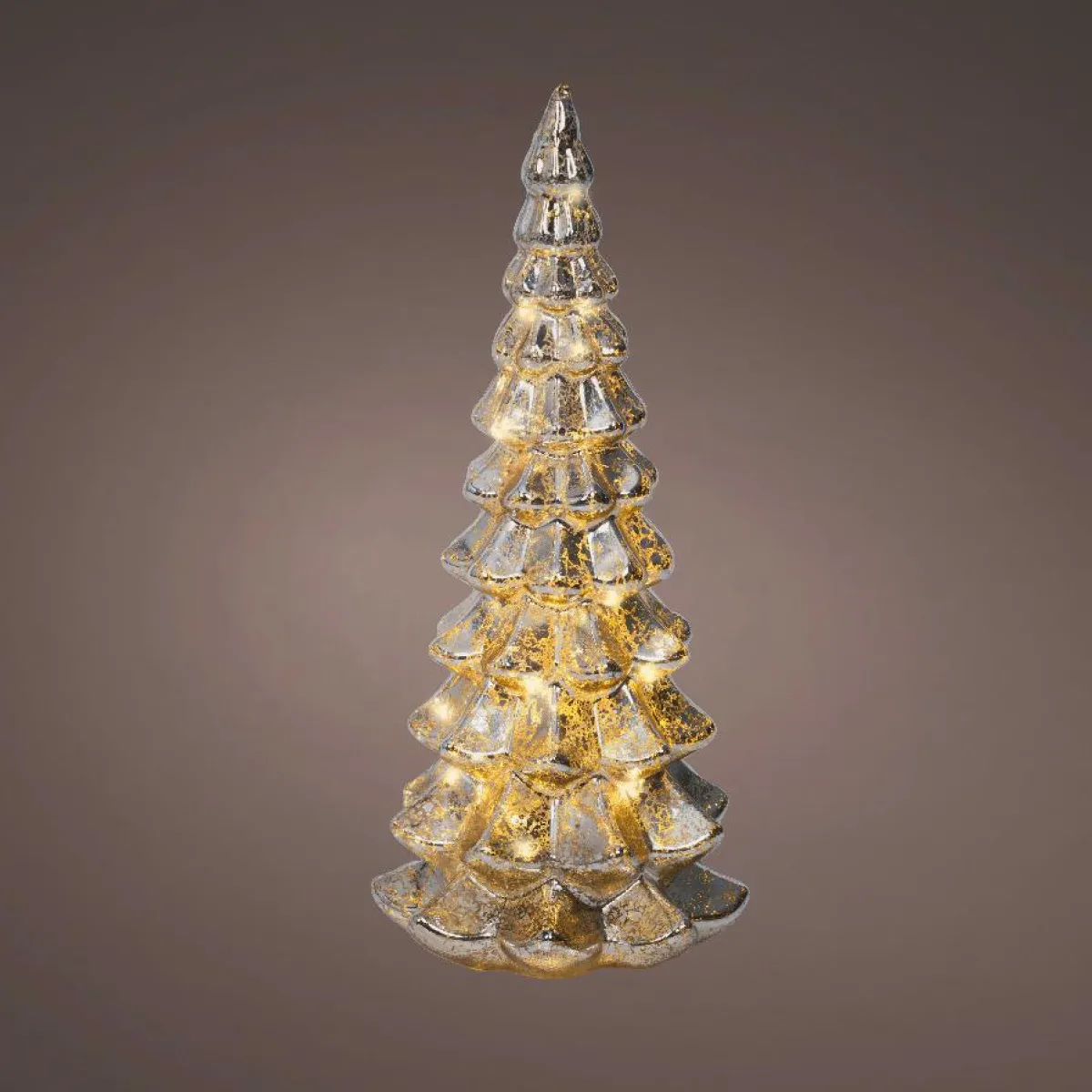 KAEMINGK Sapin de Noël lumineux à piles 20 LED (H32 cm) Eternel Argent