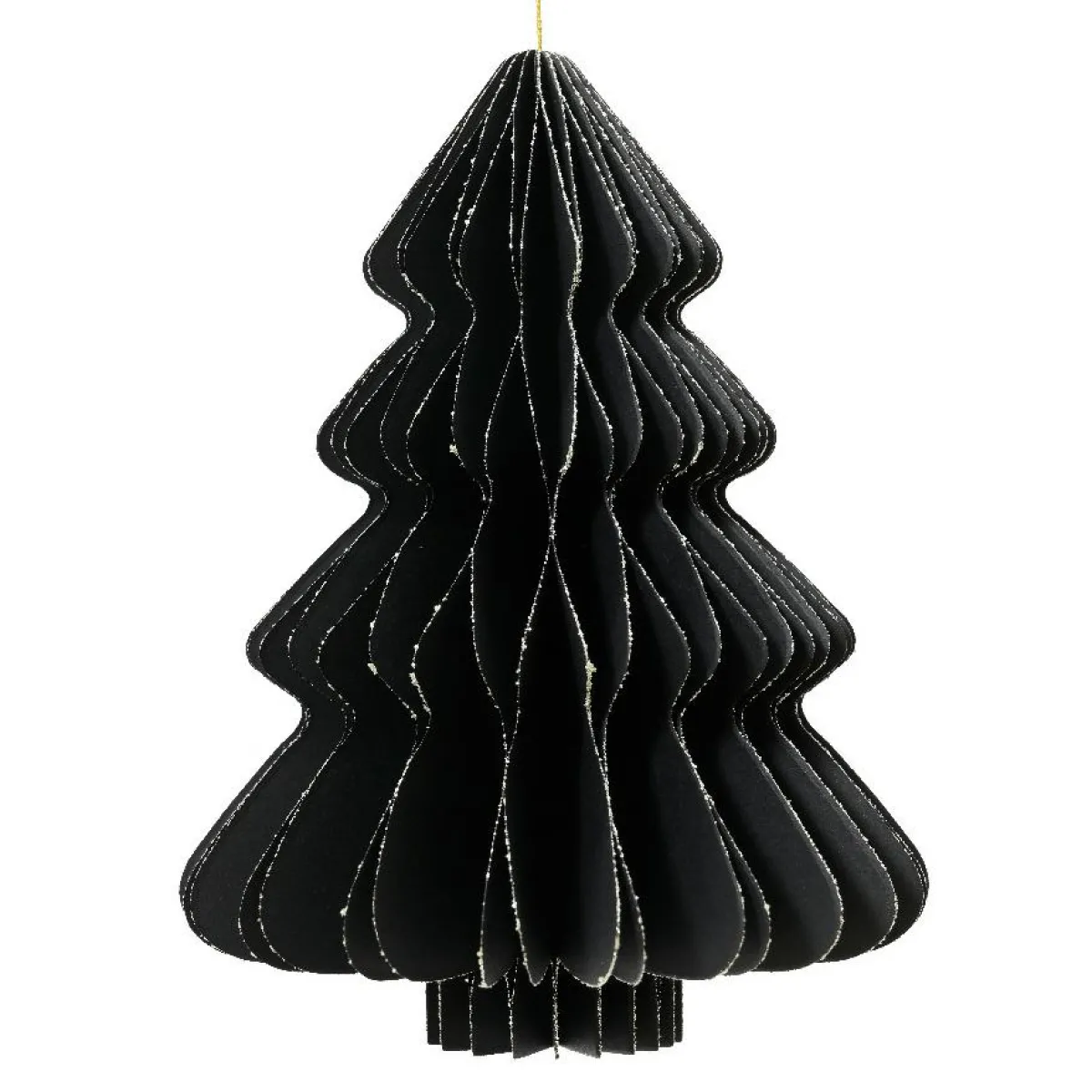 KAEMINGK Sapin en papier à suspendre (H15 cm) fermeture Magnétique Noir Outlet