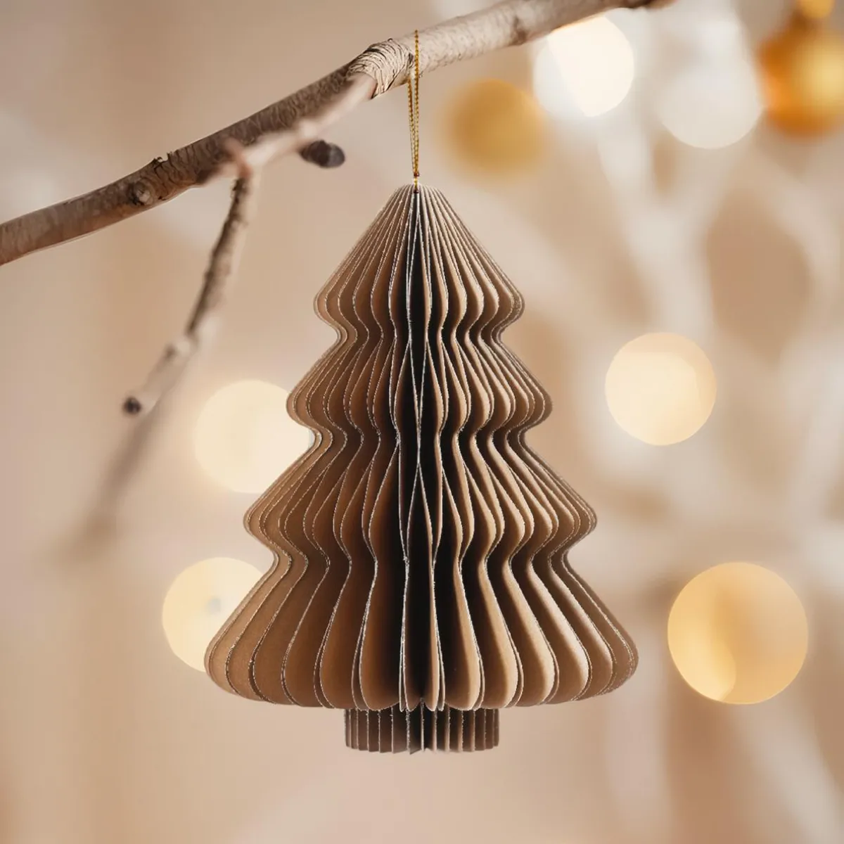 KAEMINGK Sapin en papier à suspendre (H15 cm) Fermeture Magnétique Brun Marron Clearance