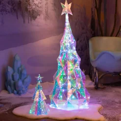 KAEMINGK Sapin lumineux 120 Micro LED (H110 cm) Ice Blanc froid Transparent irisé Online