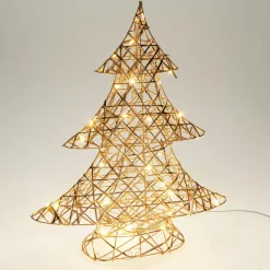 KOOPMAN Sapin lumineux à piles 30 LED (H40 cm) Féerie de Noël Blanc Chaud doré Online