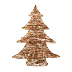 KAEMINGK Sapin lumineux à piles 30 LED (H40 cm) Christmas Rotin Blanc chaud Naturel Hot