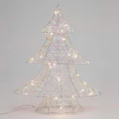 KOOPMAN Sapin lumineux à piles 30 LED (H40 cm) Féerie de Noël Irisé et blanc chaud Transparent irisé Clearance