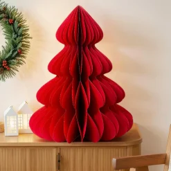 KAEMINGK Sapin papier à poser (H90 cm) Fermeture Magnétique Rouge Hot