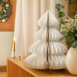 KAEMINGK Sapin papier à poser (H60 cm) Fermeture Magnétique Blanc