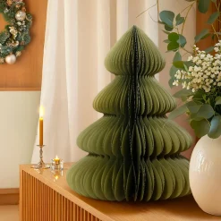 KAEMINGK Sapin papier à poser (H60 cm) Fermeture Magnétique Vert Best