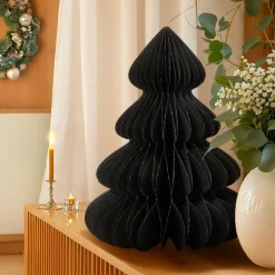 KAEMINGK Sapin papier à poser (H60 cm) Fermeture Magnétique Noir