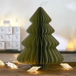 KAEMINGK Sapin papier à suspendre (H40 cm) Fermeture Magnétique Vert New