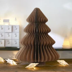 KAEMINGK Sapin papier à suspendre (H40 cm) Fermeture Magnétique Brun Marron Best