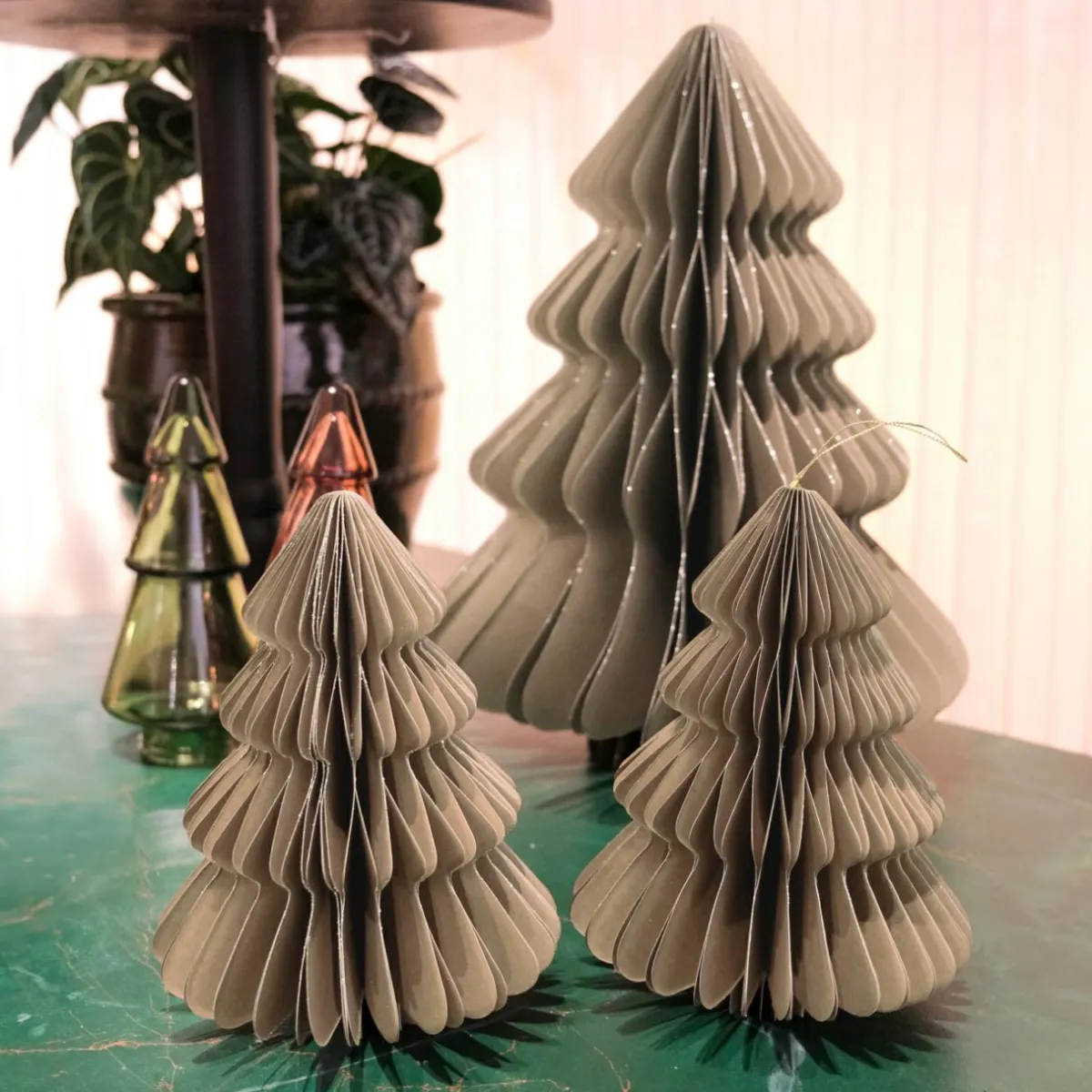 KAEMINGK Sapin papier à suspendre (H40 cm) Fermeture Magnétique Brun Marron Best