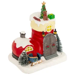 JJA Scène de vie animée et musicale (H22 cm) Botte du Père Noël Multicolore Discount