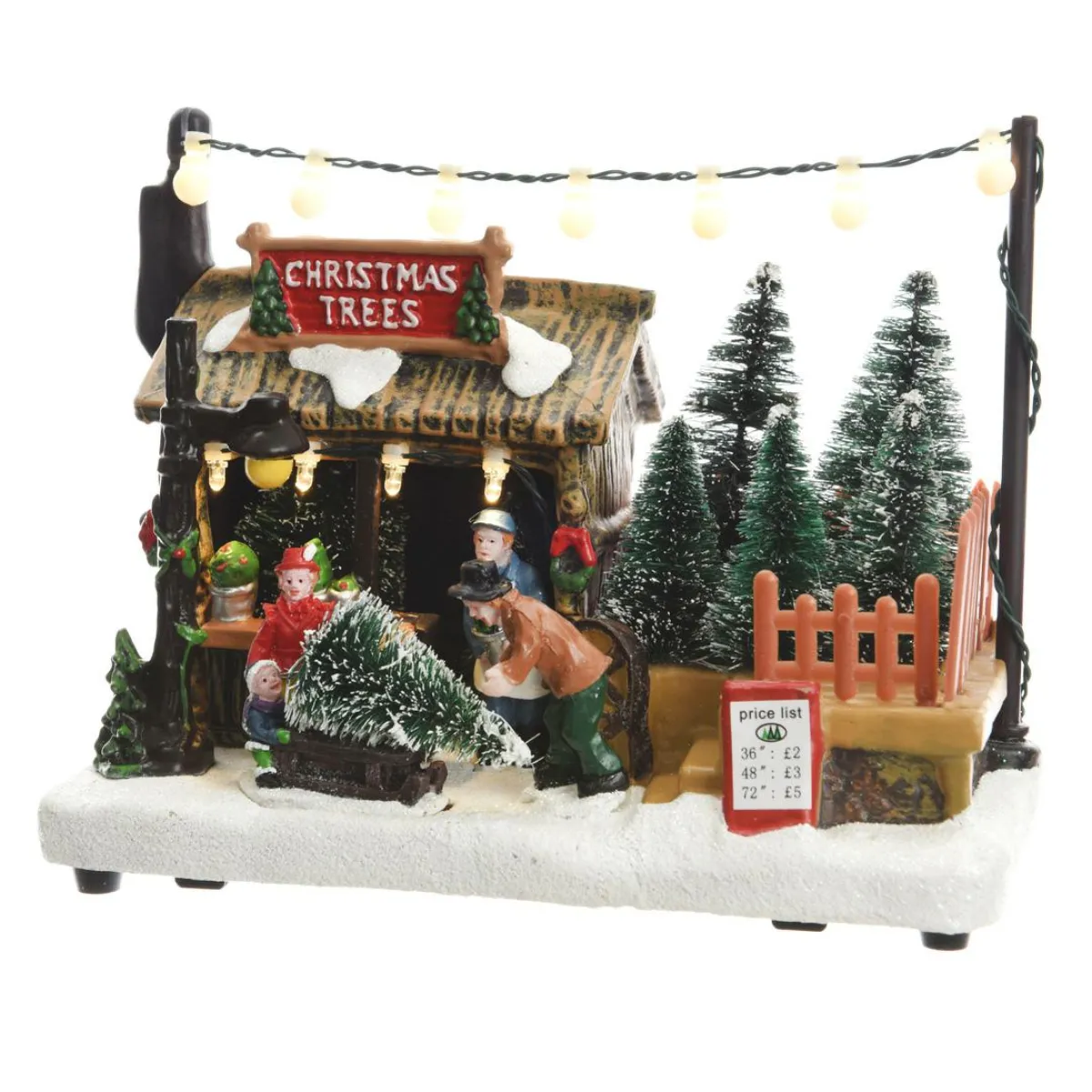 KAEMINGK Scène de vie illuminée à piles Marché de Noël Best