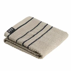 TENDANCE Serviette de bain coton (30 x 50 cm) Black Line / noir Gris ficelle Sale