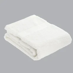 TENDANCE Serviette de bain coton (50 x 90 cm) Timeless he Blanc New