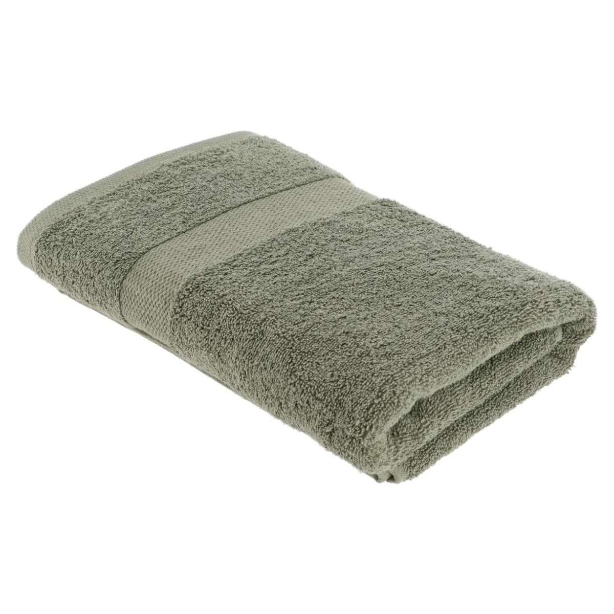 TENDANCE Serviette de bain coton (70 x 130 cm) Timeless Vert kaki Sale