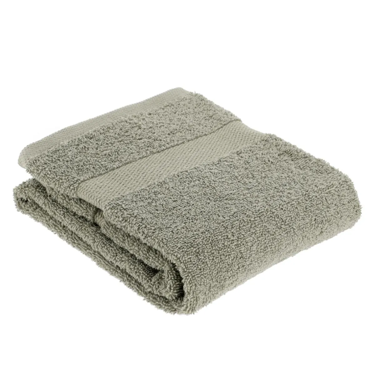 TENDANCE Serviette de bain coton (50 x 90 cm) Timeless Vert kaki New