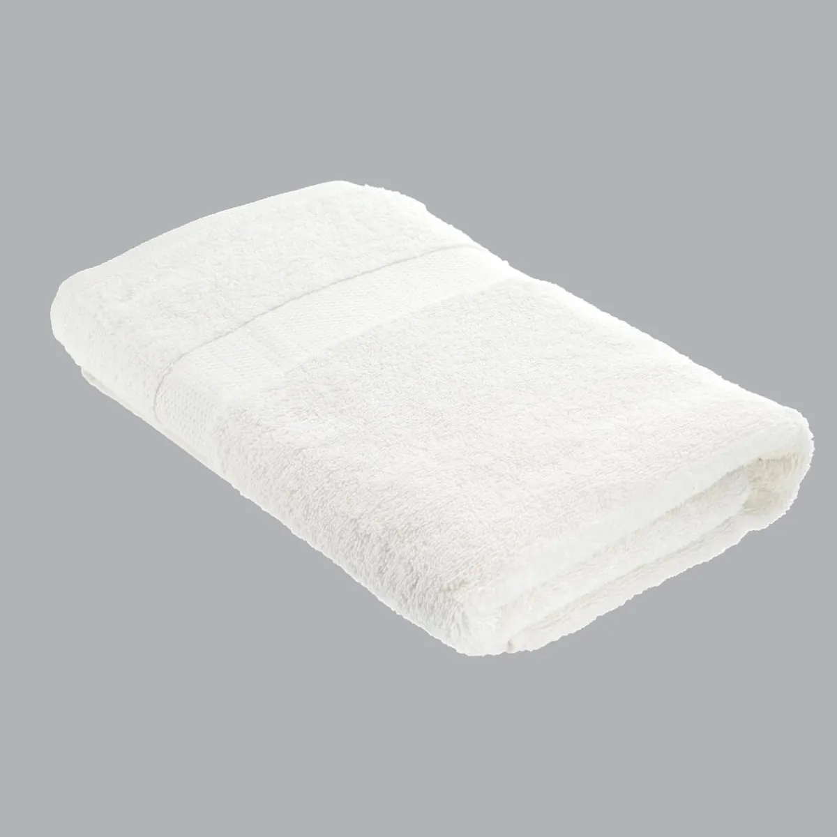 TENDANCE Serviette de bain coton (70 x 130 cm) Timeless he Blanc Discount