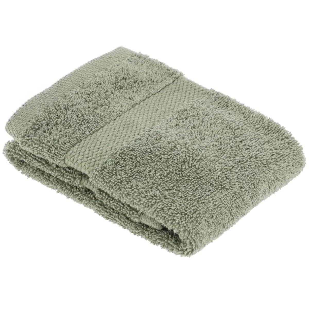 TENDANCE Serviette de bain coton (30 x 50 cm) Timeless Vert kaki Discount
