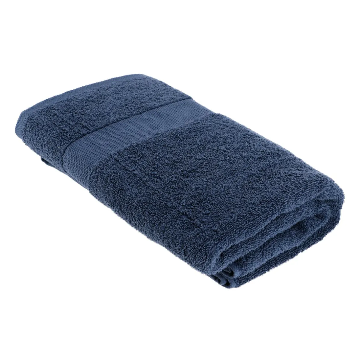 TENDANCE Serviette de bain coton (90 x 150 cm) Timeless Bleu marine Hot