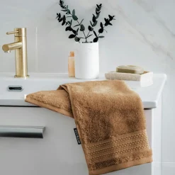 EMINZA Serviette de bain coton bio (30 x 50 cm) Méline Camel