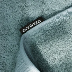 EMINZA Serviette de bain coton bio (30 x 50 cm) Méline Bleu glacier Discount