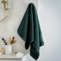 EMINZA Serviette de bain coton bio (50 x 90 cm) Méline Vert émeraude Online