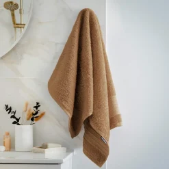 EMINZA Serviette de bain coton bio (50 x 90 cm) Méline Camel Outlet