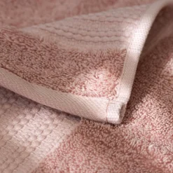 EMINZA Serviette de bain coton bio (50 x 90 cm) Méline Rose Pêche Sale